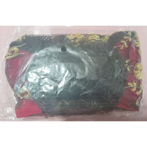 Red Beanie with Golden Beads Breathable Head Wrap and Chemo Cap Women & Girls - Picture 15 of 15